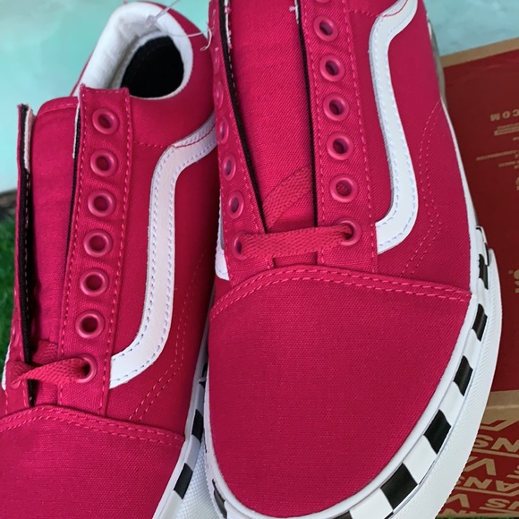 VANS OLD SKOOL STACKED LOGO STACK CABARET/TRWHT WM - Picture 9 of 13